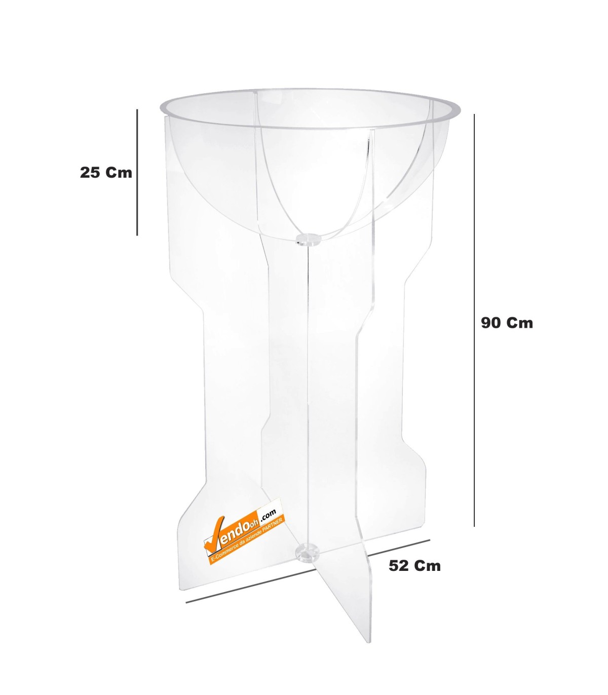 BANCARELLA ESPOSITORE CESTO CESTONE DA PAVIMENTO A MEZZA SFERA TUTTO TRASPARENTE