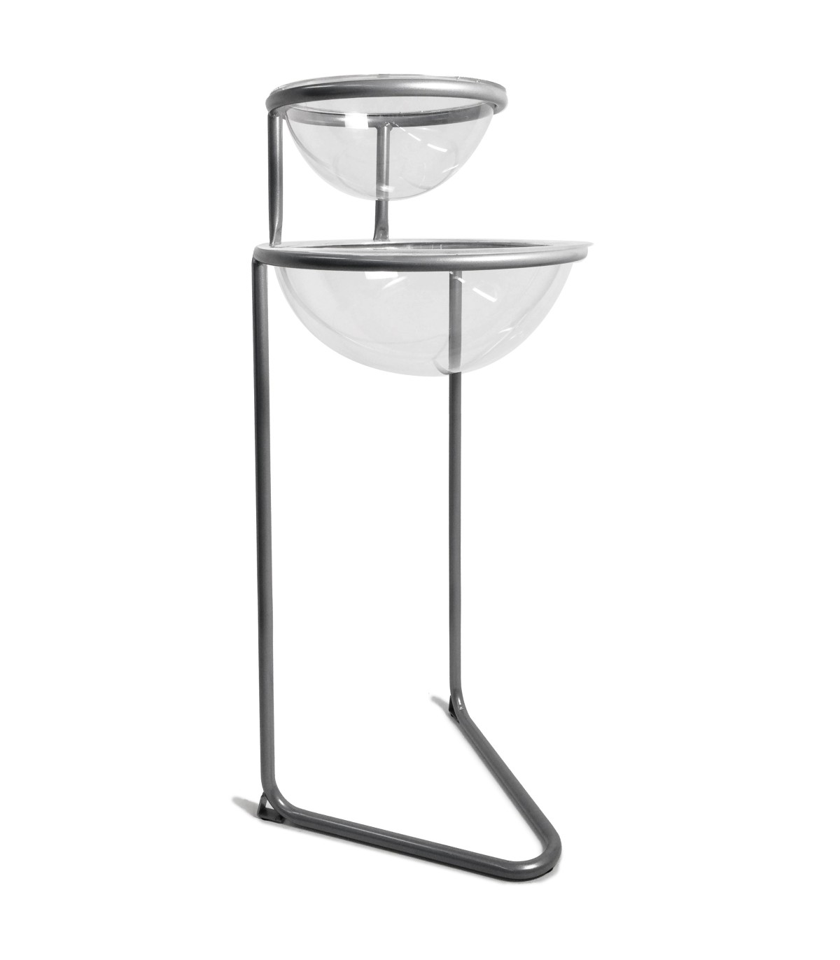 BANCARELLA ESPOSITORE IN METALLO DA PAVIMENTO TERRA 2 CESTE CESTONI TRASPARENTI