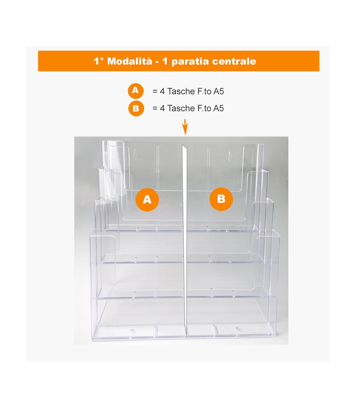 RICAMBIO IN PLEXIGLASS PER ESPOSITORE A4 DA PAVIMENTO DEPLIANT LOCANDINE BROCHURE SLV06-TSC
