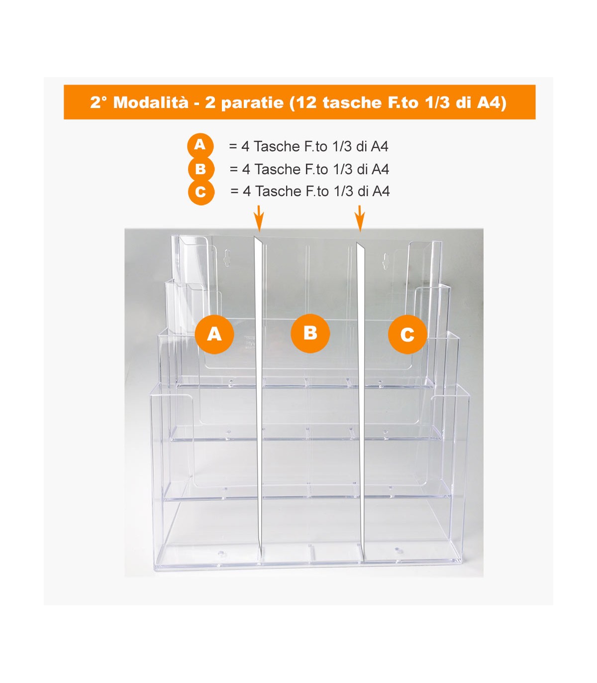 RICAMBIO IN PLEXIGLASS PER ESPOSITORE A4 DA PAVIMENTO DEPLIANT LOCANDINE BROCHURE SLV06-TSC