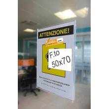 PORTA AVVISI TARGA ADESIVO DA PARETE MURO VETRINA UFFICIO NEGOZIO FORMATO 50X70 VERTICALE