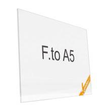 PORTA AVVISI TARGA ADESIVO DA PARETE MURO VETRINA UFFICIO NEGOZIO FORMATO A5 ORIZZONTALE