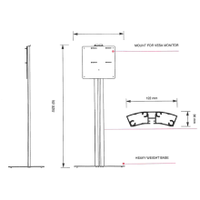 SUPPORTO STATIVO ESPOSITORE DA PAVIMENTO PORTA TABLET APPLE IPAD 10" POLLICI