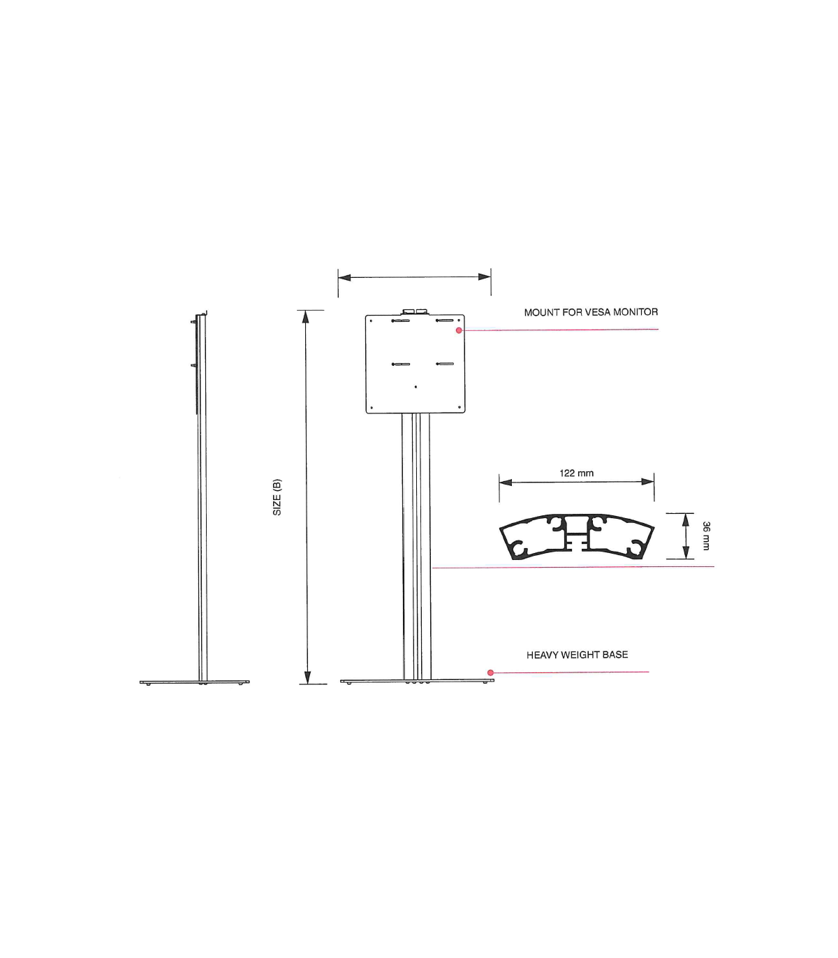 SUPPORTO STATIVO ESPOSITORE DA PAVIMENTO PORTA TABLET APPLE IPAD 10" POLLICI