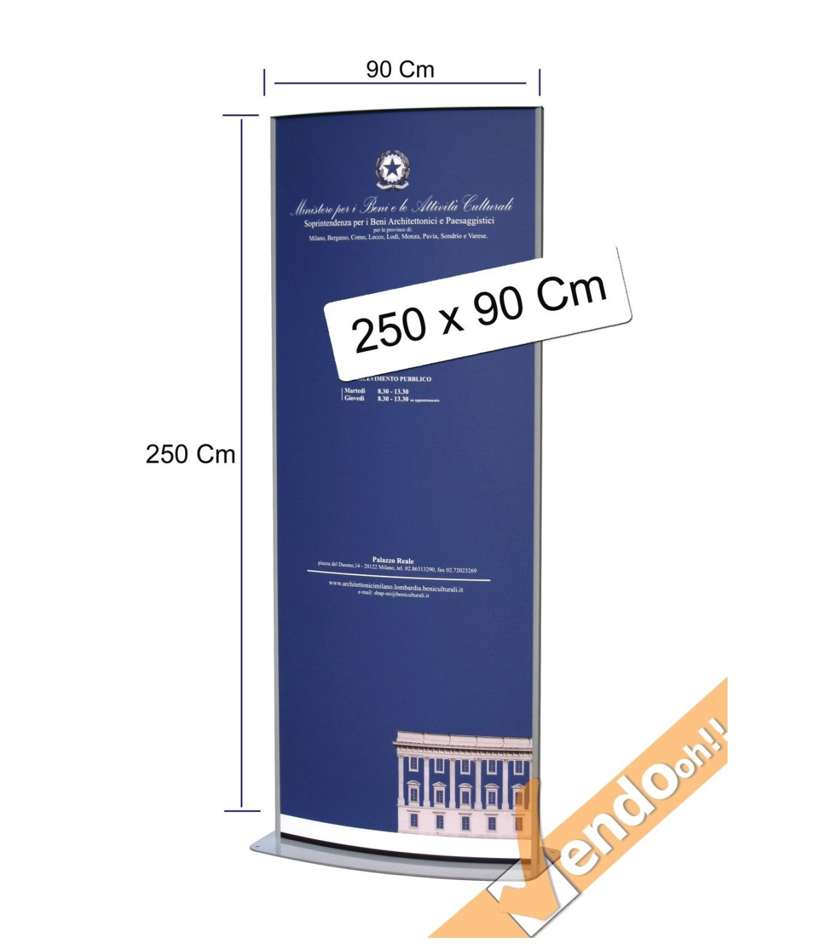 TOTEM ESPOSITORE BIFACCIALE PUBBLICITA INFORMAZIONE COMUNICAZIONE GRAFICA 42X180