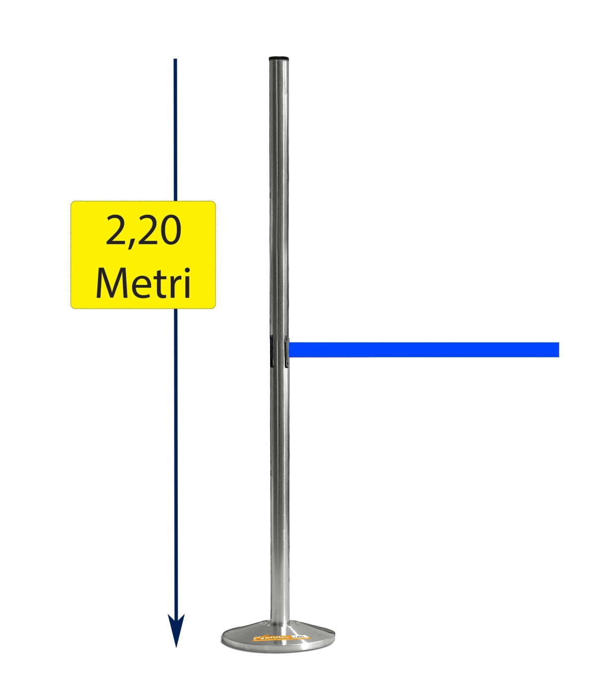 COLONNA COLONNINA SEGNA PERCORSO DELIMITA AREA A NASTRO BLU ALTEZZA OLTRE 200 CM