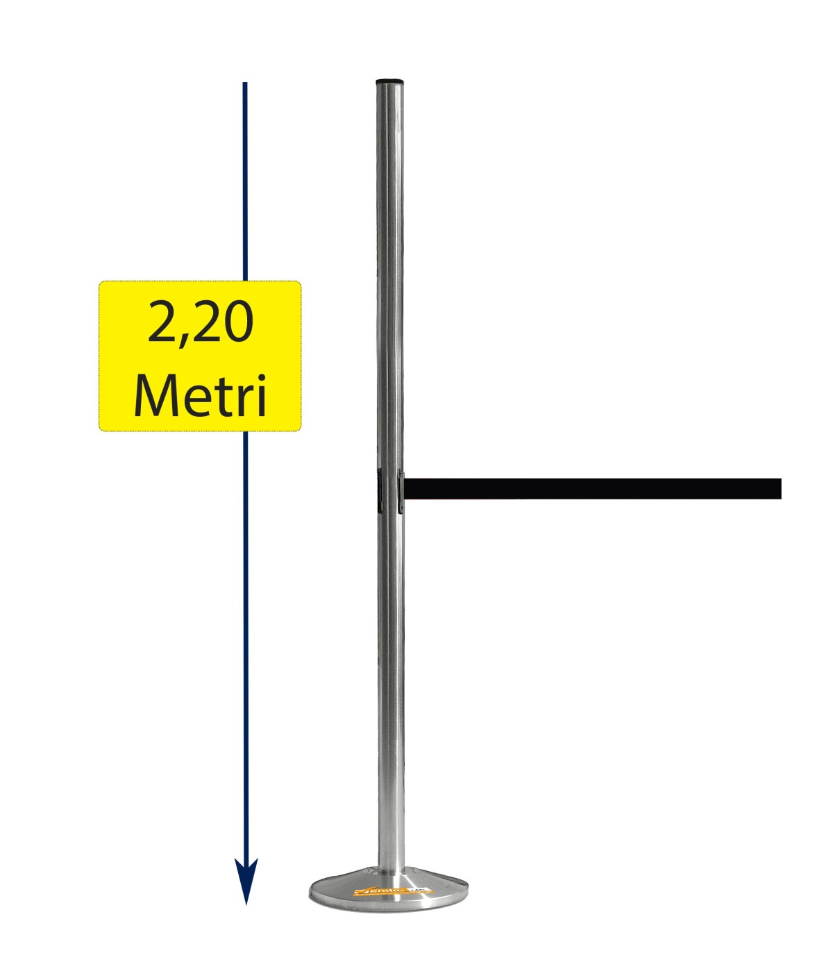 COLONNA COLONNINA SEGNA PERCORSO DELIMITA AREA A NASTRO NERO ALTEZZA OLTRE 200 CM