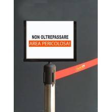 PORTA COMUNICAZIONI PORTA AVVISI CARTELLO FORMATO A3 ORIZZONTALE PER COLONNINA DELIMITA AREA