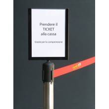 PORTA COMUNICAZIONI CARTELLO FORMATO A4 PER COLONNINA DELIMITA AREA SEGNA SPAZIO
