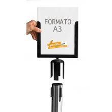 PORTA COMUNICAZIONI PORTA AVVISI CARTELLO FORMATO A3 PER COLONNINA DELIMITA AREA