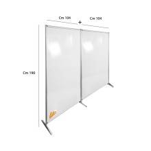 DOPPIA PARETE DIVISORIA IN POLICARBONATO BIANCO SATINATO PER STUDIO UFFICIO NEGOZIO WHL801