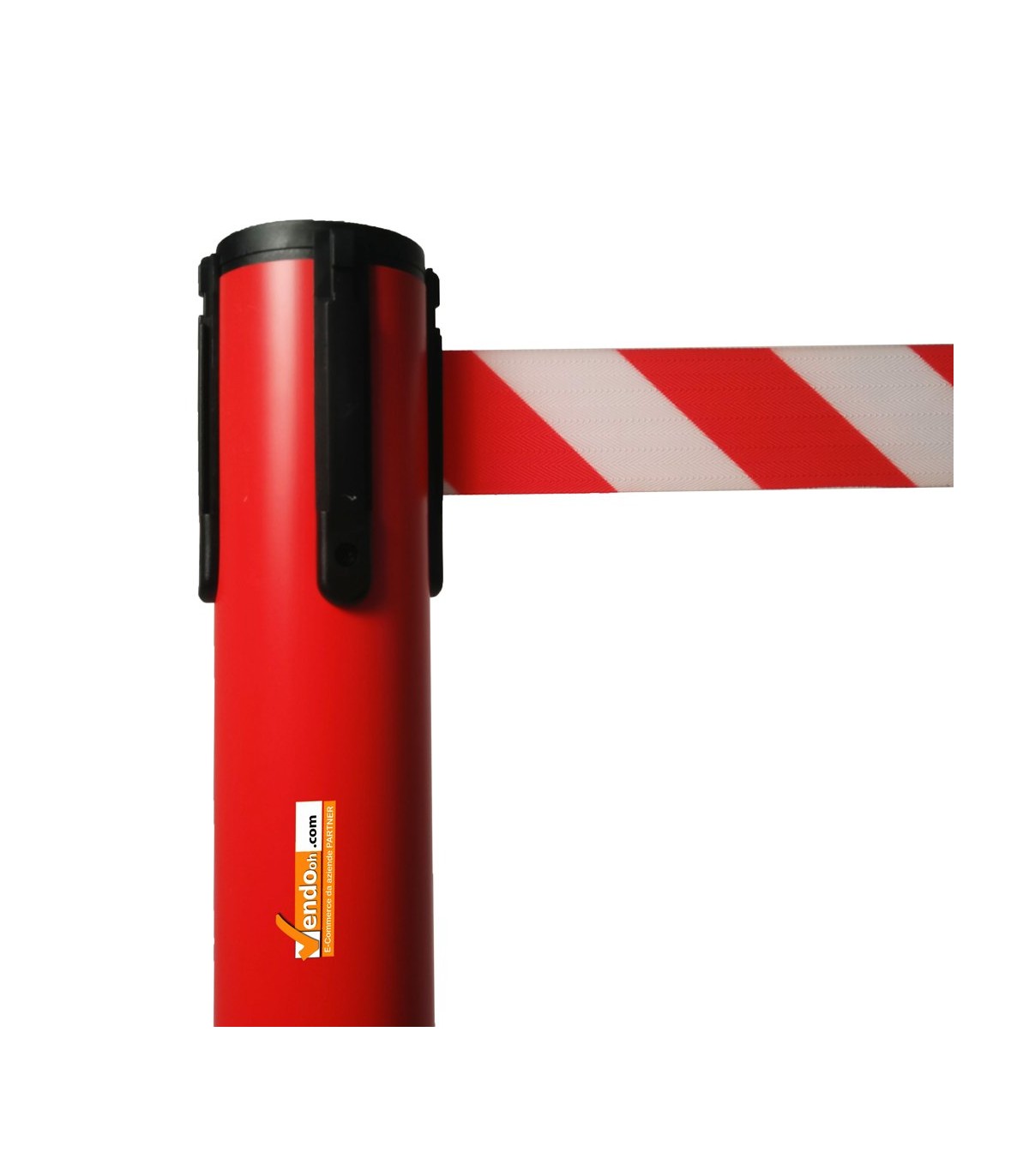 COLONNINA ROSSA A NASTRO MULTICOLORE SEGNA PERCORSO BASE PIATTA ANTI INCIAMPO