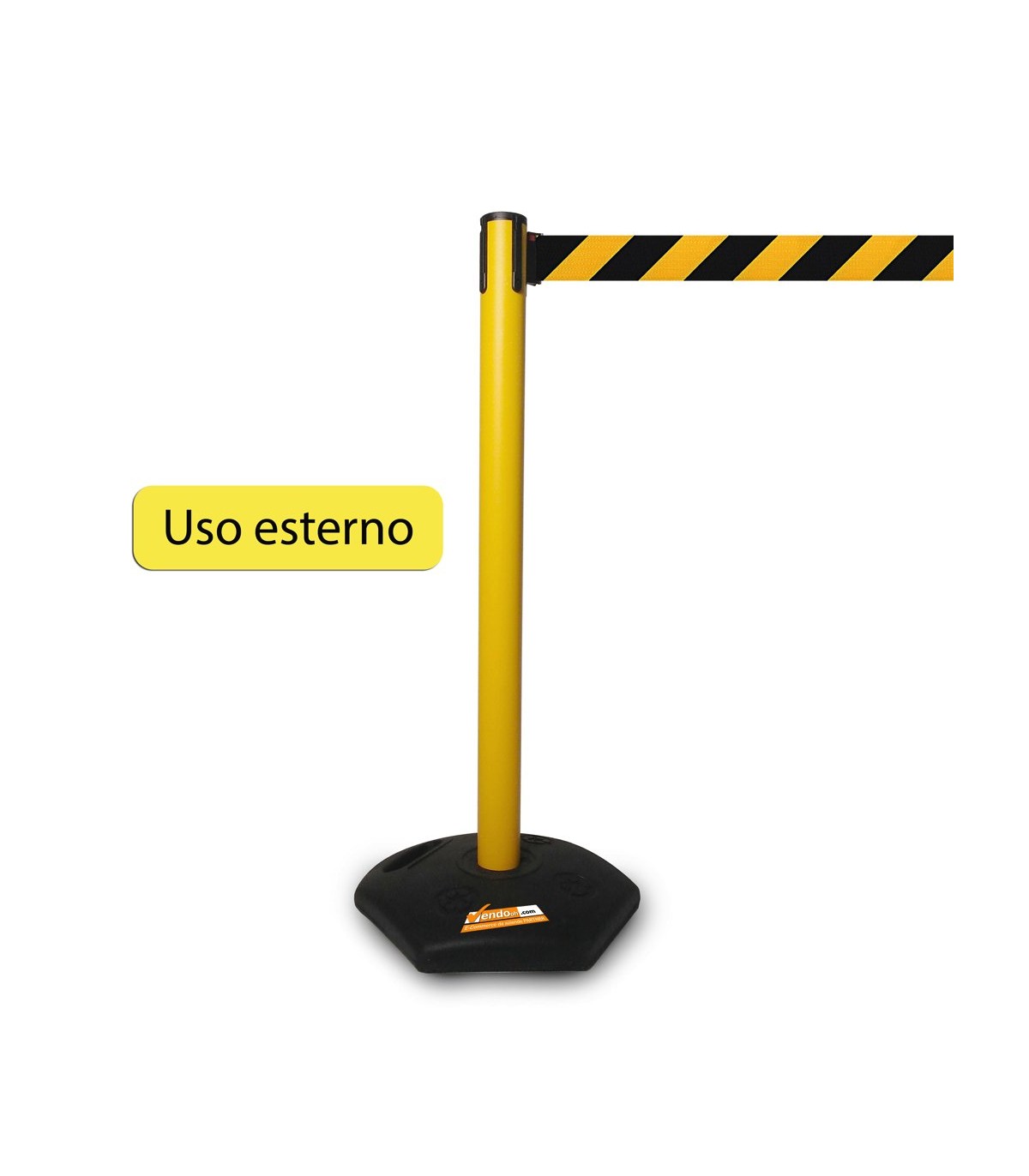 COLONNINA PER CANTIERI DA ESTERNO GIALLA NASTRO GIALLO-NERO E MANIGLIA TENDIFLEX