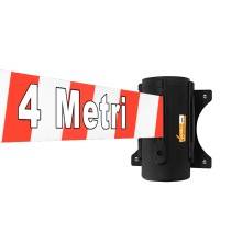 ATTACCO A MURO CON NASTRO 4 METRI BIANCO E ROSSO COLONNA COLONNINA SEGNA PERCORSO DELIMITA AREA