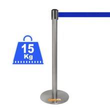 COLONNINA ACCIAIO A NASTRO MULTICOLORE SEGNA PERCORSO BASE ANTI INCIAMPO PIATTA