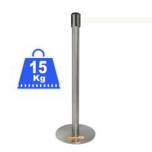 COLONNINA ACCIAIO 15 KG A BASE PIATTA NASTRO BIANCO TENDINASTRO TENDIFLEX TENDILINEA