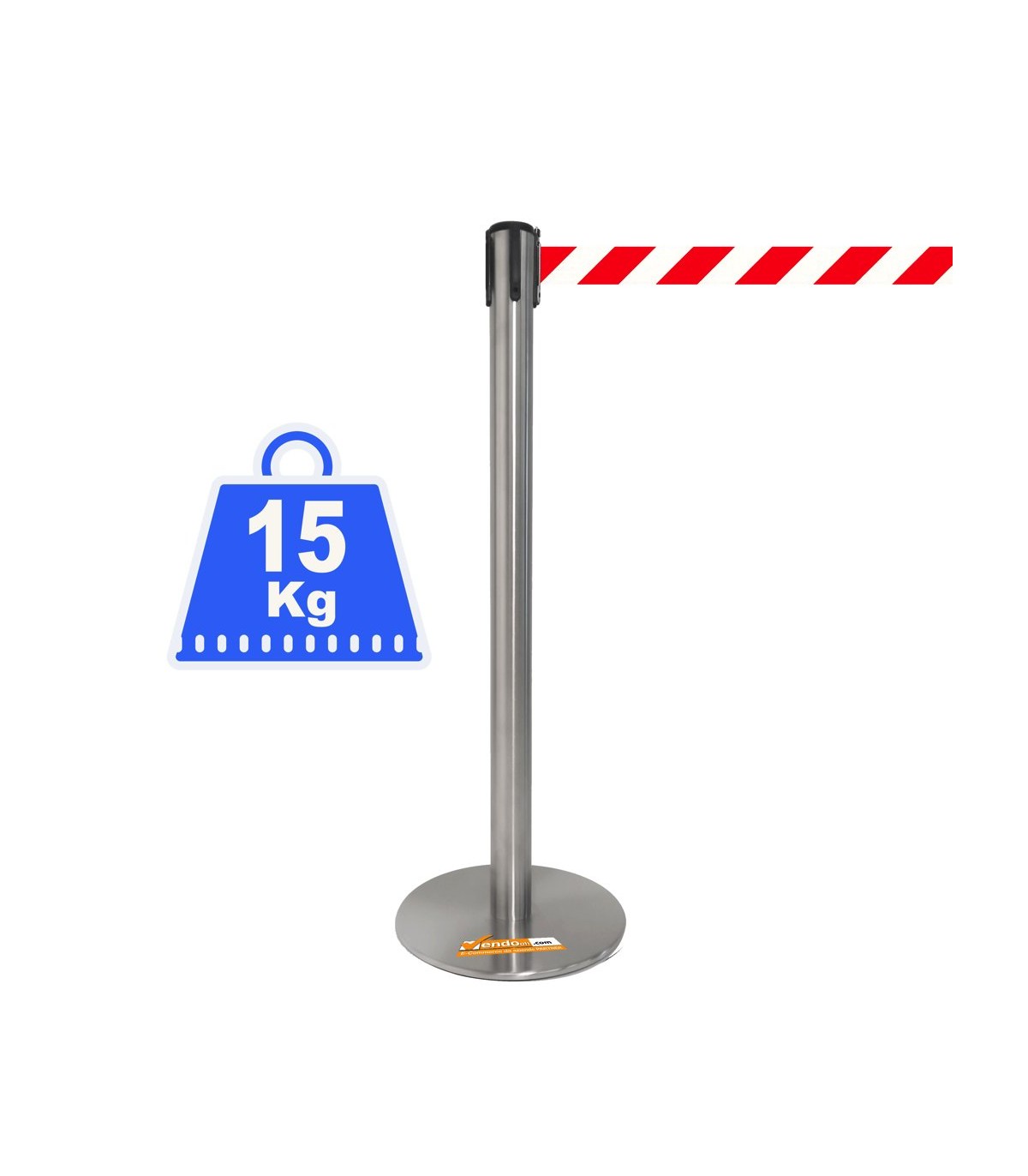 COLONNINA ACCIAIO A NASTRO MULTICOLORE SEGNA PERCORSO BASE ANTI INCIAMPO PIATTA