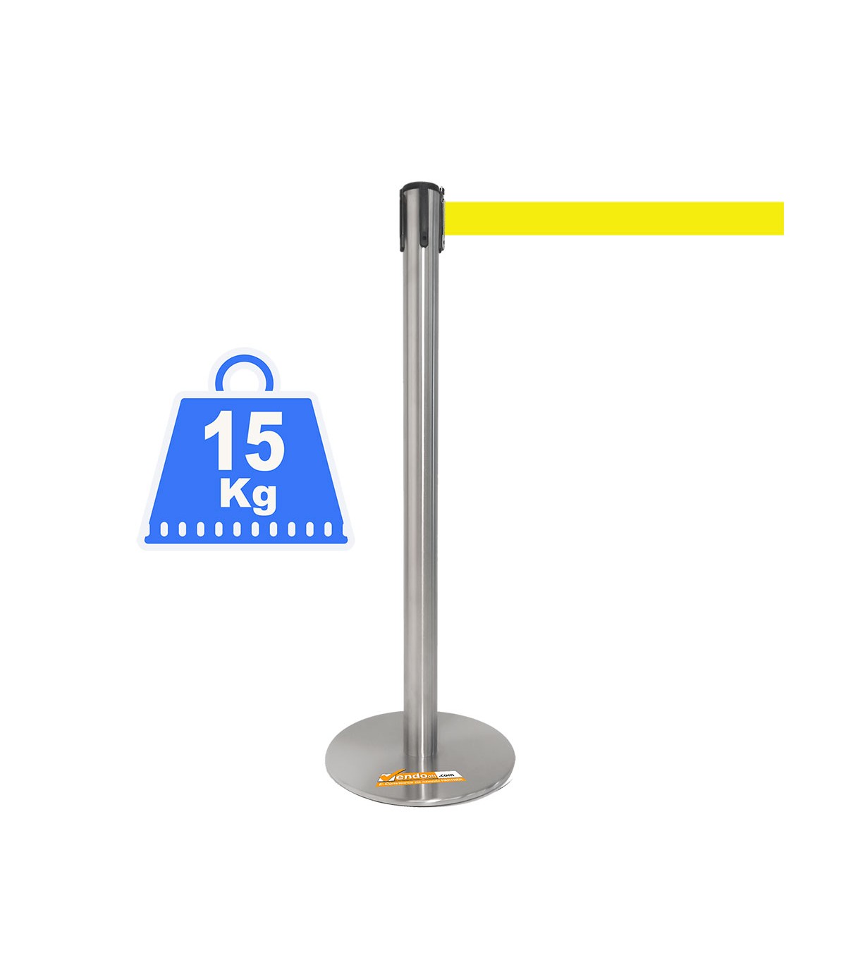 COLONNINA ACCIAIO A NASTRO MULTICOLORE SEGNA PERCORSO BASE ANTI INCIAMPO PIATTA