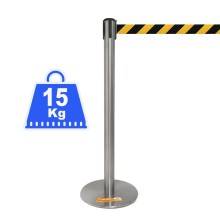 COLONNINA ACCIAIO 15 KG A BASE PIATTA NASTRO GIALLO/NERO TENDINASTRO TENDIFLEX TENDILINEA
