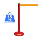 COLONNINA ROSSA 15 KG A BASE PIATTA NASTRO ARANCIONE TENDINASTRO TENDIFLEX TENDILINEA