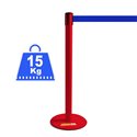 COLONNINA ROSSA 15 KG A BASE PIATTA NASTRO BLU TENDINASTRO TENDIFLEX TENDILINEA