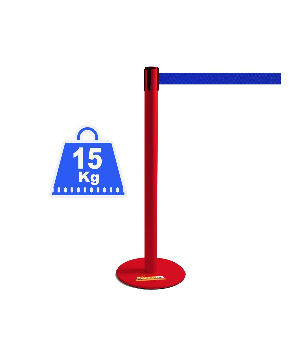 COLONNINA ROSSA 15 KG A BASE PIATTA NASTRO BLU TENDINASTRO TENDIFLEX TENDILINEA