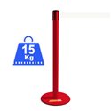 COLONNINA ROSSA 15 KG A BASE PIATTA NASTRO BIANCO TENDINASTRO TENDIFLEX TENDILINEA