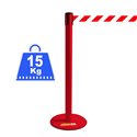COLONNINA ROSSA 15 KG A BASE PIATTA NASTRO BIANCO/ROSSO TENDINASTRO TENDIFLEX TENDILINEA