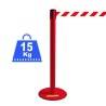 COLONNINA ROSSA 15 KG A BASE PIATTA NASTRO BIANCO/ROSSO TENDINASTRO TENDIFLEX TENDILINEA