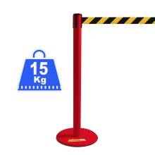 COLONNINA ROSSA 15 KG A BASE PIATTA NASTRO GIALLO/NERO TENDINASTRO TENDIFLEX TENDILINEA