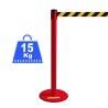 COLONNINA ROSSA 15 KG A BASE PIATTA NASTRO GIALLO/NERO TENDINASTRO TENDIFLEX TENDILINEA