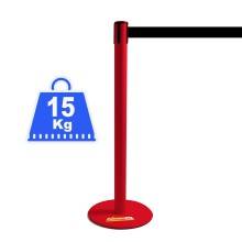 COLONNINA ROSSA 15 KG A BASE PIATTA NASTRO NERO TENDINASTRO TENDIFLEX TENDILINEA