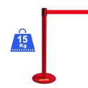 COLONNINA ROSSA 15 KG A BASE PIATTA NASTRO ROSSO TENDINASTRO TENDIFLEX TENDILINEA