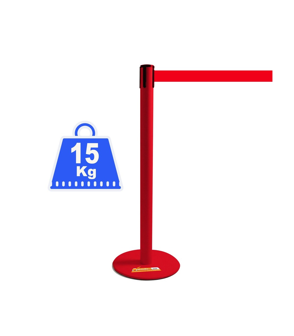 COLONNINA ROSSA 15 KG A BASE PIATTA NASTRO ROSSO TENDINASTRO TENDIFLEX TENDILINEA