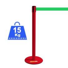 COLONNINA ROSSA 15 KG A BASE PIATTA NASTRO VERDE TENDINASTRO TENDIFLEX TENDILINEA