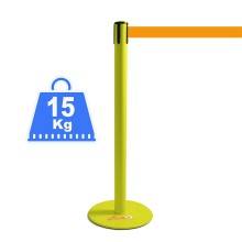 COLONNINA ACCIAIO A NASTRO MULTICOLORE SEGNA PERCORSO BASE ANTI INCIAMPO PIATTA