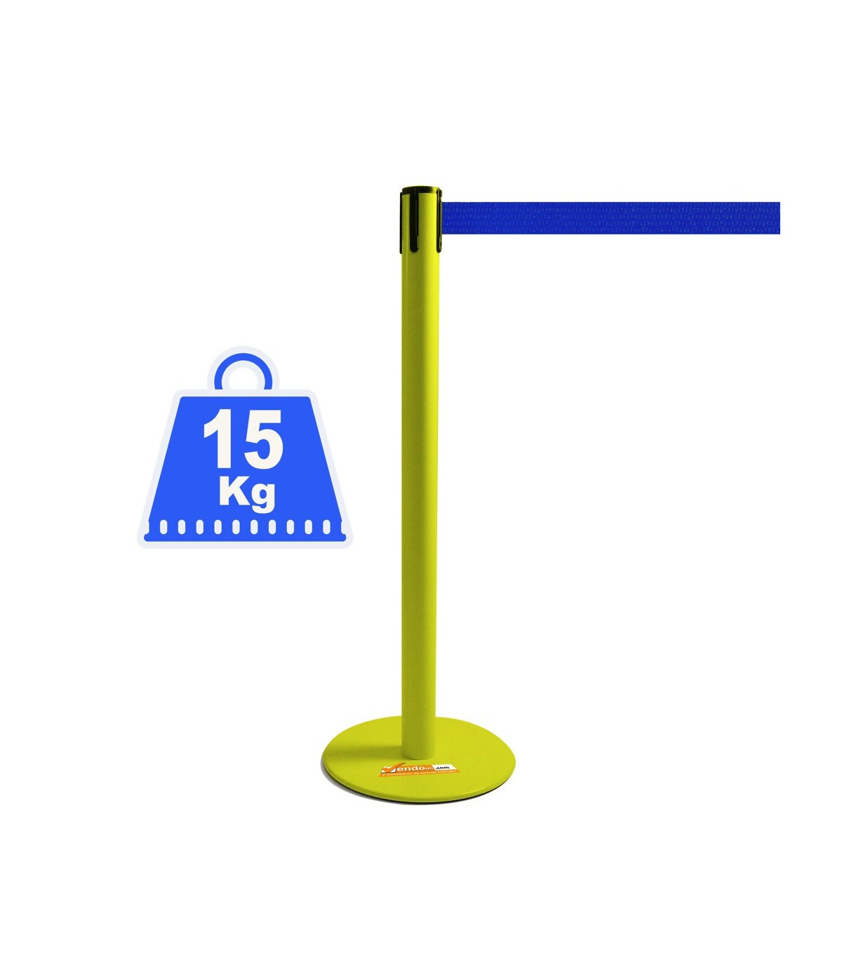 COLONNINA ACCIAIO A NASTRO MULTICOLORE SEGNA PERCORSO BASE ANTI INCIAMPO PIATTA