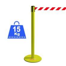 COLONNINA ACCIAIO A NASTRO MULTICOLORE SEGNA PERCORSO BASE ANTI INCIAMPO PIATTA