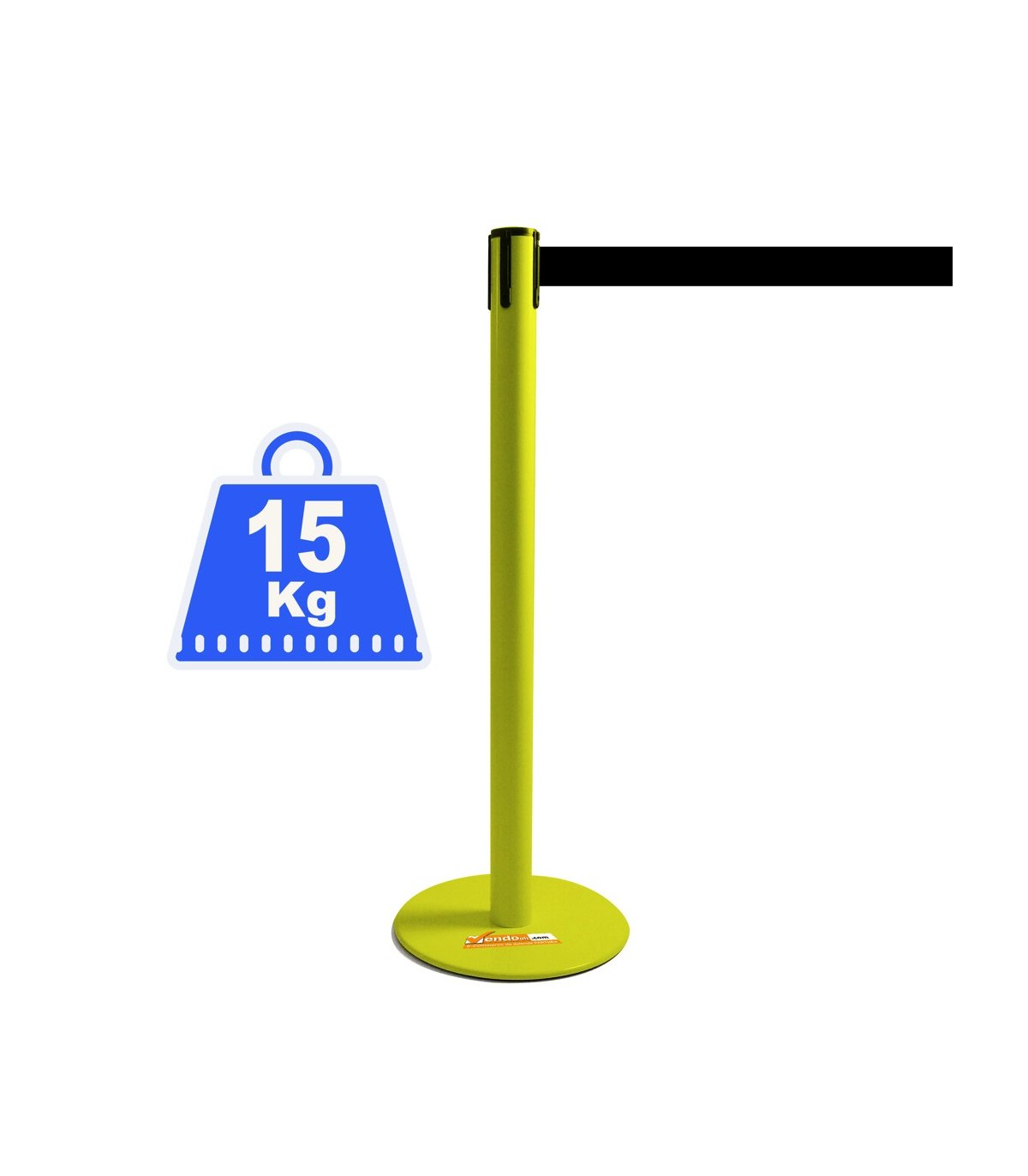 COLONNINA ACCIAIO A NASTRO MULTICOLORE SEGNA PERCORSO BASE ANTI INCIAMPO PIATTA