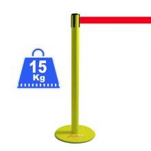 COLONNINA ACCIAIO A NASTRO MULTICOLORE SEGNA PERCORSO BASE ANTI INCIAMPO PIATTA