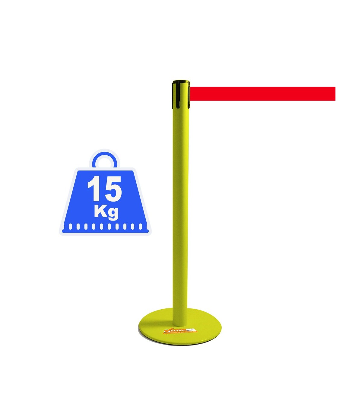 COLONNINA ACCIAIO A NASTRO MULTICOLORE SEGNA PERCORSO BASE ANTI INCIAMPO PIATTA