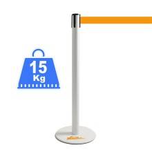 COLONNINA ACCIAIO A NASTRO MULTICOLORE SEGNA PERCORSO BASE ANTI INCIAMPO PIATTA