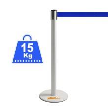 COLONNINA ACCIAIO A NASTRO MULTICOLORE SEGNA PERCORSO BASE ANTI INCIAMPO PIATTA