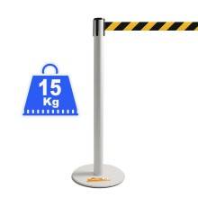 COLONNINA ACCIAIO A NASTRO MULTICOLORE SEGNA PERCORSO BASE ANTI INCIAMPO PIATTA