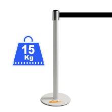 COLONNINA ACCIAIO A NASTRO MULTICOLORE SEGNA PERCORSO BASE ANTI INCIAMPO PIATTA