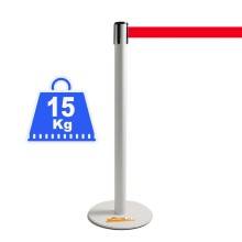 COLONNINA ACCIAIO A NASTRO MULTICOLORE SEGNA PERCORSO BASE ANTI INCIAMPO PIATTA