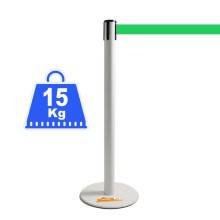 COLONNINA ACCIAIO A NASTRO MULTICOLORE SEGNA PERCORSO BASE ANTI INCIAMPO PIATTA