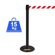 COLONNINA ACCIAIO A NASTRO MULTICOLORE SEGNA PERCORSO BASE ANTI INCIAMPO PIATTA