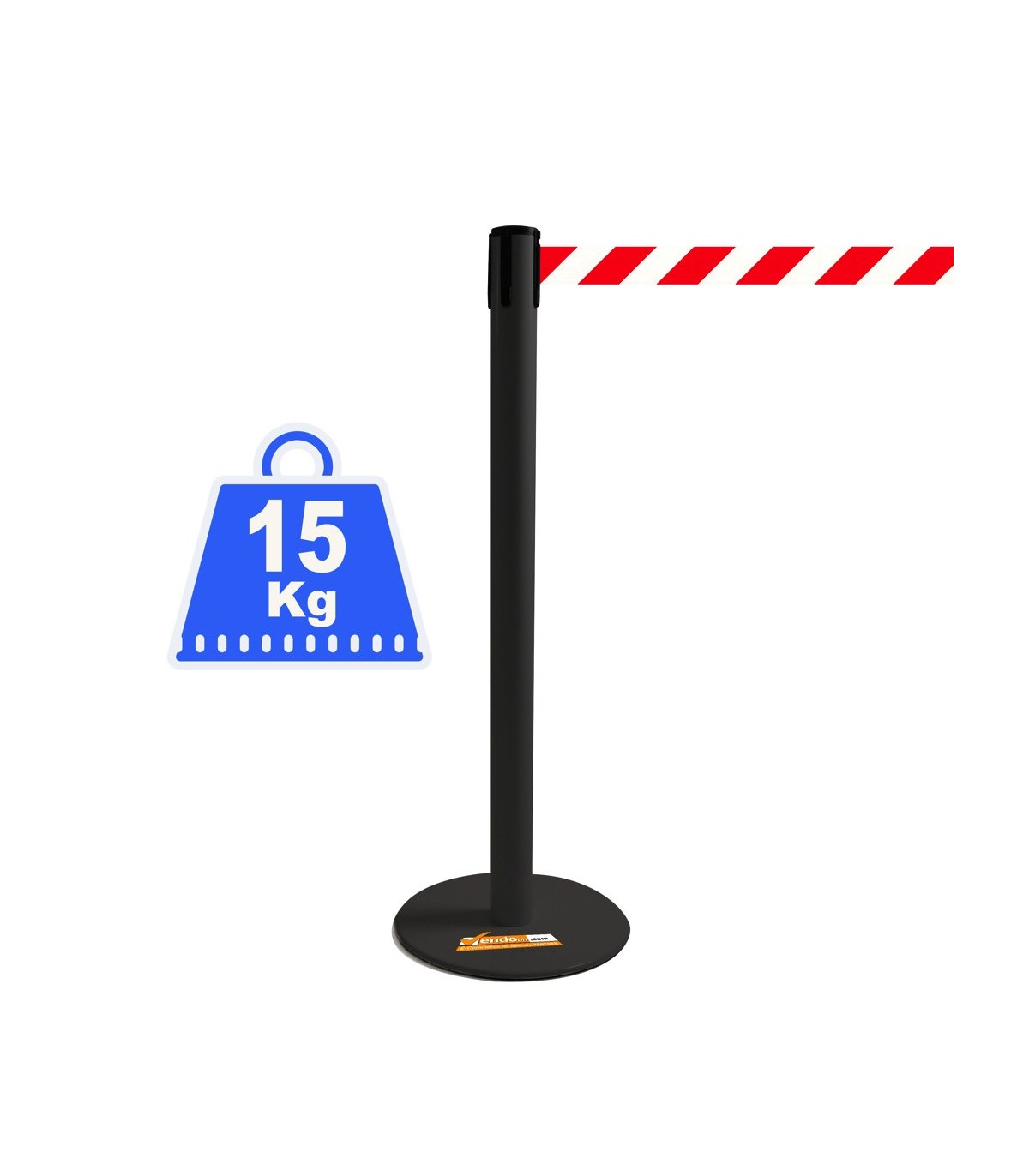 COLONNINA ACCIAIO A NASTRO MULTICOLORE SEGNA PERCORSO BASE ANTI INCIAMPO PIATTA