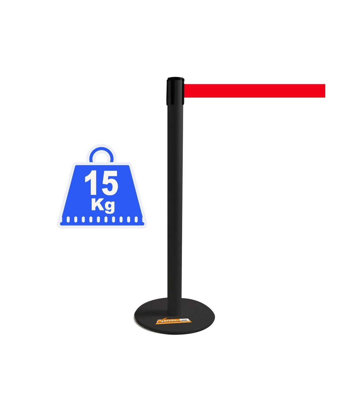 COLONNINA ACCIAIO A NASTRO MULTICOLORE SEGNA PERCORSO BASE ANTI INCIAMPO PIATTA